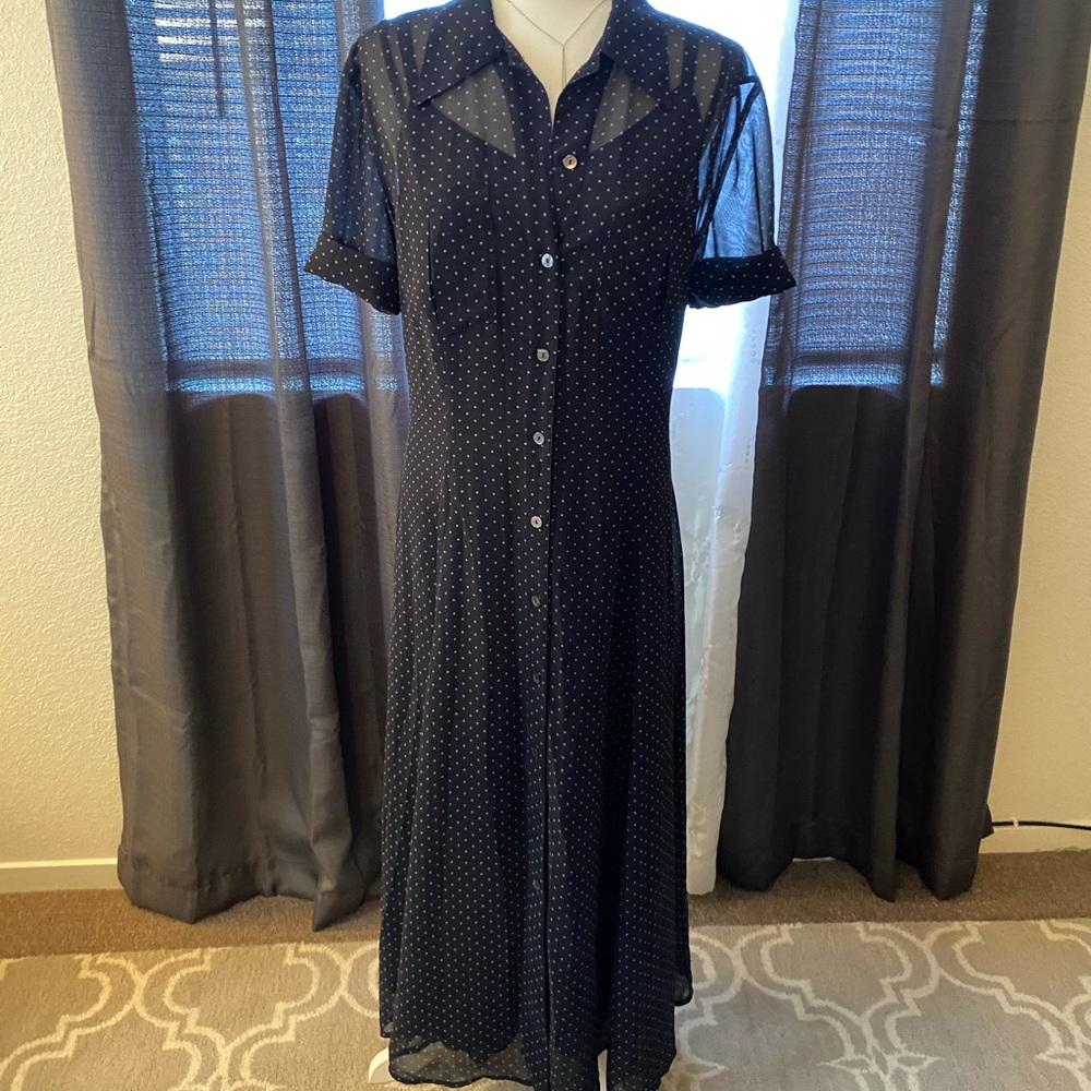 Liz Claiborne • Blue Polka Dot Dress